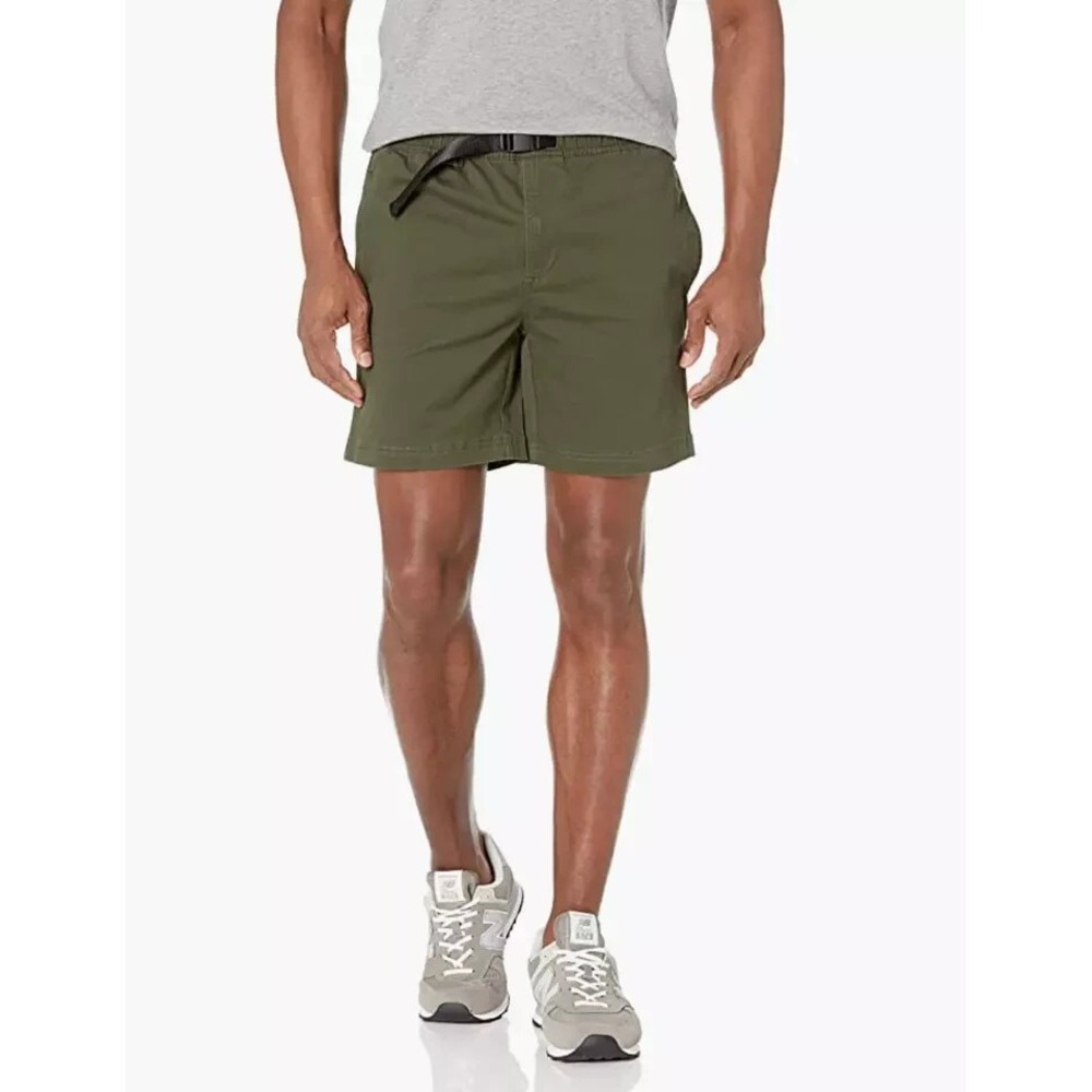 NEW Goodthreads Men's 7" Belted Elastic Waist Olive Green Short Size M